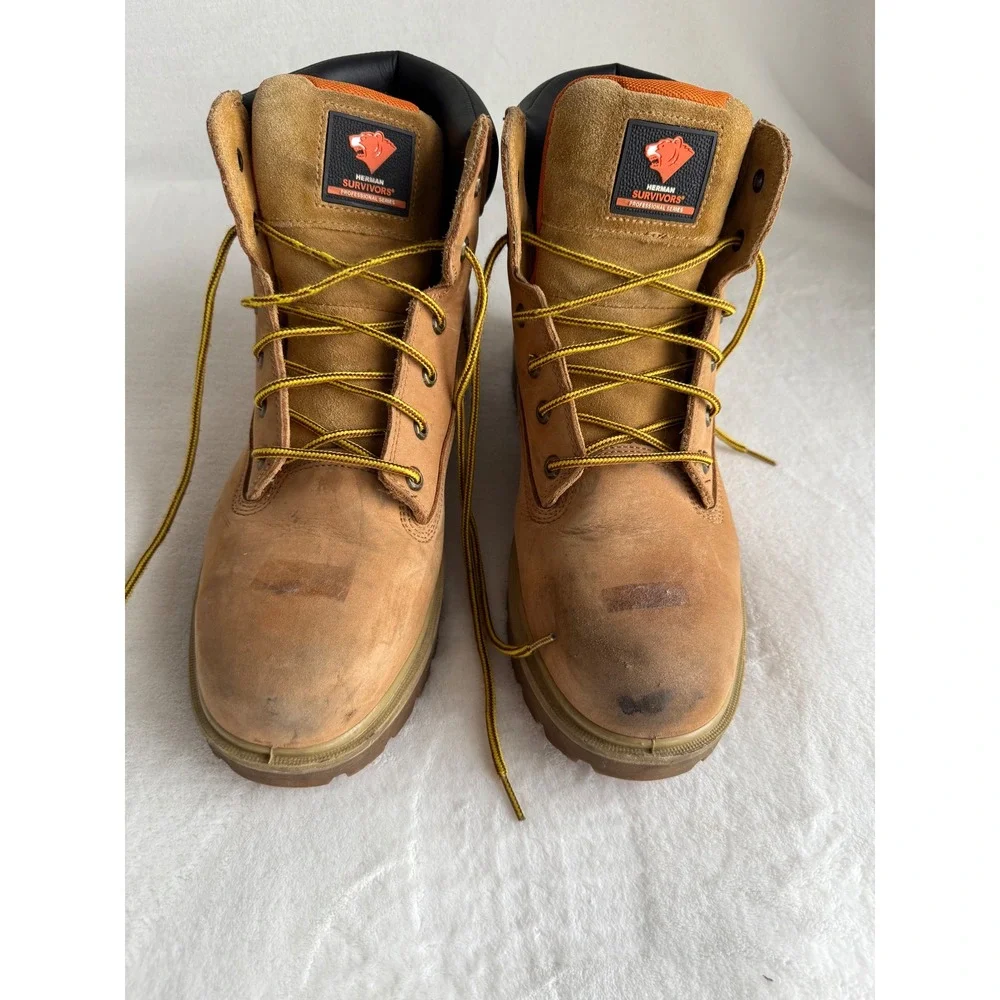 Herman Survivors Professional Weatherproof Steel Toe Mens Work Boots 13 Non Slip